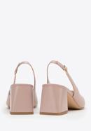 Women's leather block heel slingbacks, pink-white, 98-D-964-91-36, Photo 4