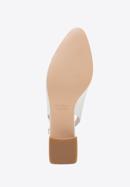 Women's leather block heel slingbacks, white-beige, 98-D-964-90-41, Photo 6