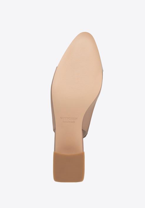 Women's leather block heel slingbacks, beige-white, 98-D-964-90-36, Photo 6