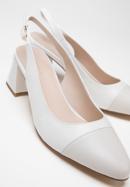 Women's leather block heel slingbacks, white-beige, 98-D-964-90-41, Photo 7