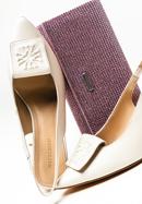 Women's leather slingback shoes with monogram detail, cream, 98-D-967-P-37, Photo 21