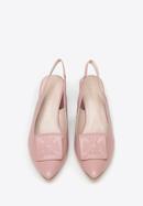 Women's leather slingback shoes with monogram detail, pink, 98-D-967-9-40, Photo 3