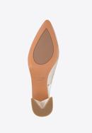 Women's leather slingback shoes with monogram detail, cream, 98-D-967-9-36, Photo 6