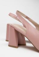 Women's leather slingback shoes with monogram detail, pink, 98-D-967-P-40, Photo 8