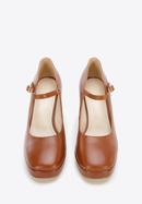 Chunky high heeled Mary - Jane shoes, brown, 96-D-506-5-39, Photo 2