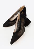 Lace mesh court shoes, black, 96-D-504-1-37, Photo 7