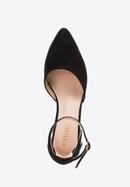 Women's suedette court shoes with block heel, black, 98-DP-207-1-39, Photo 5