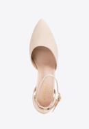 Women's suedette court shoes with block heel, beige, 98-DP-207-9-37, Photo 5