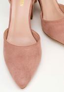 Women's suedette court shoes with block heel, muted pink, 98-DP-207-P-36, Photo 7