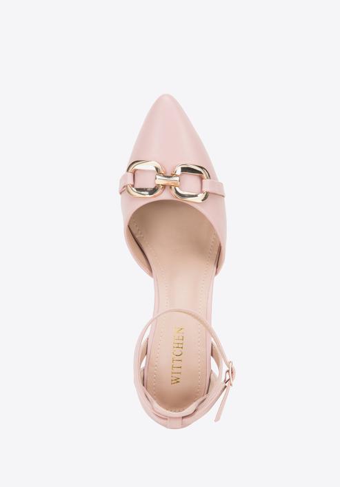 Women's block heel court shoes, light pink, 98-DP-208-1-40, Photo 5