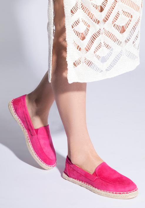 Damskie espadryle z ekozamszu, różowy, 96-DP-800-N-35, Zdjęcie 15