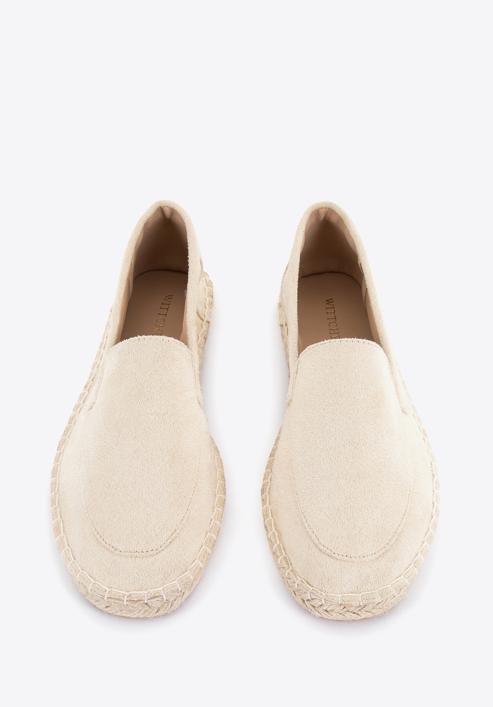 Damskie espadryle z ekozamszu, kremowy, 96-DP-800-N-36, Zdjęcie 2