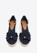 Women's wedge espadrilles with bow detail, navy blue, 98-DP-500-1-38, Photo 3