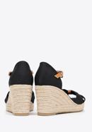 Women's wedge espadrilles with bow detail, black, 98-DP-500-1-38, Photo 4