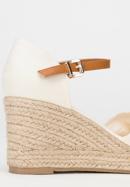Women's wedge espadrilles with bow detail, cream, 98-DP-500-N-36, Photo 7