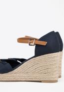 Women's wedge espadrilles with bow detail, navy blue, 98-DP-500-9-35, Photo 9