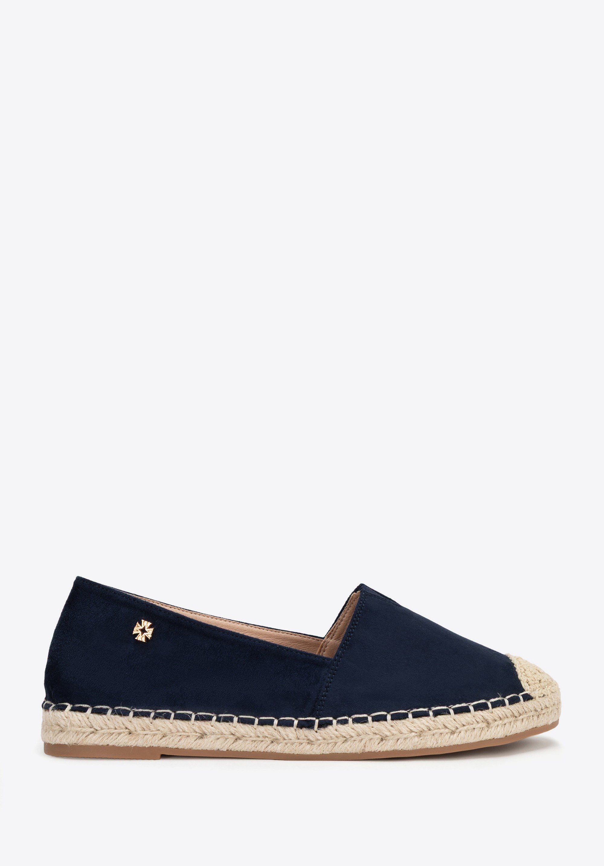 Damskie espadryle z plecionym noskiem, granatowy, 100-DP-805-N-37, Zdjęcie 1