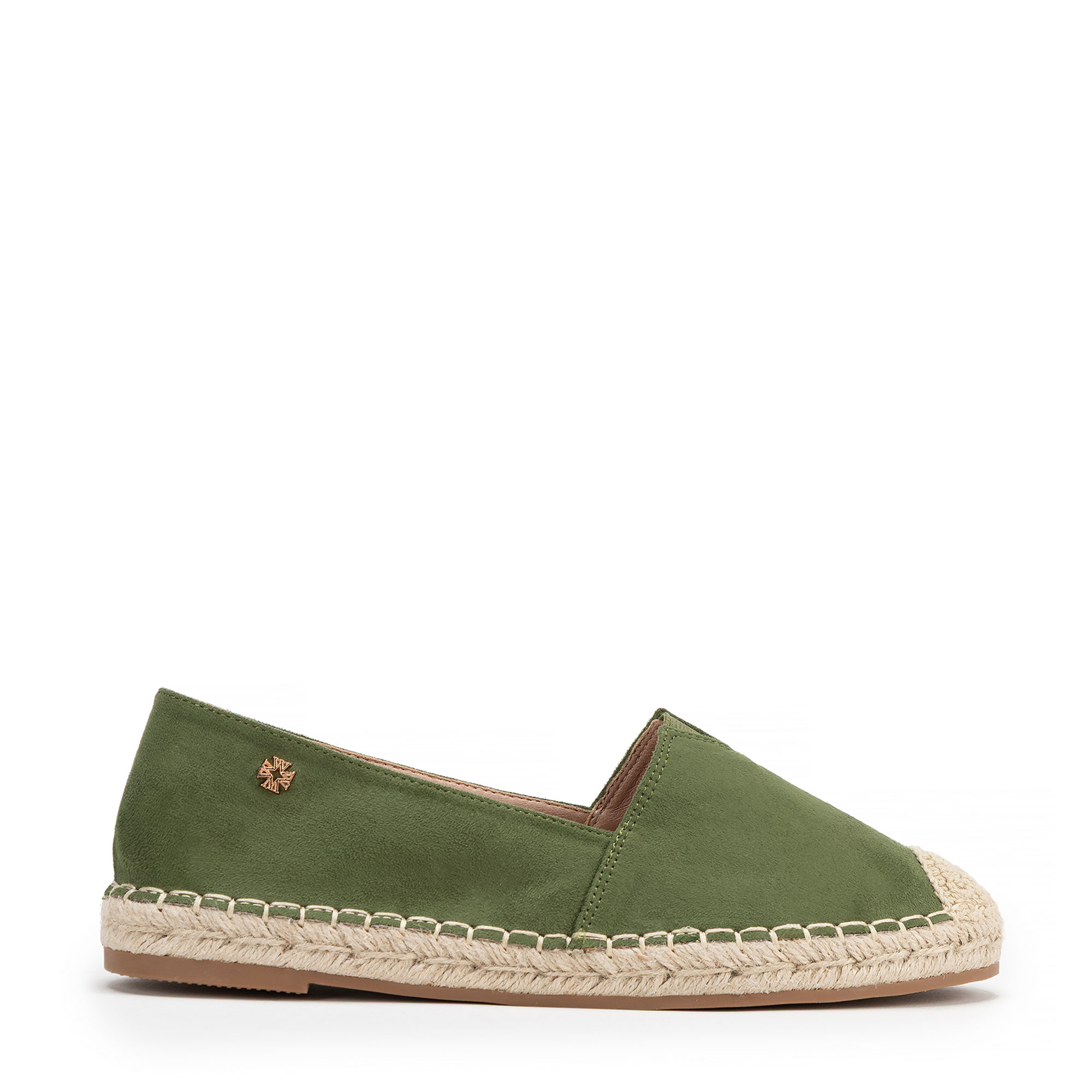 Dámske espadrilky s pleteným spracovaním zelené 100-DP-805-Z