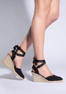 Women's wedge espadrilles, black, 96-DP-801-P-38, Photo 1