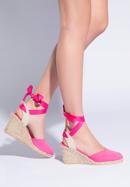 Women's wedge espadrilles, pink, 96-DP-801-N-39, Photo 1