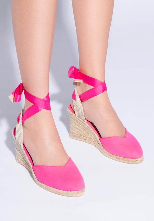 Women's wedge espadrilles, pink, 96-DP-801-N-39, Photo 4