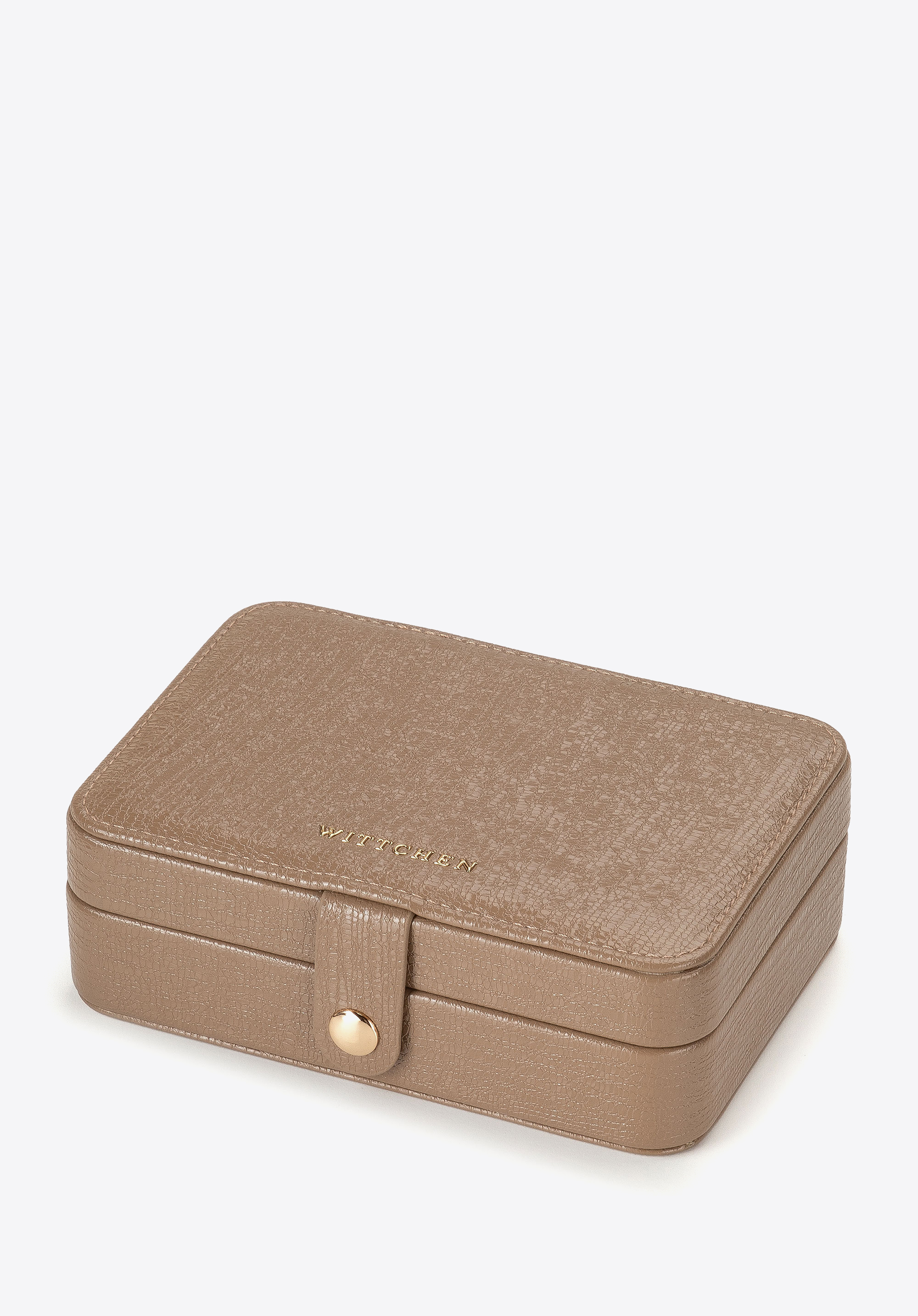 Women's jewellery case with shimmering texture, dark beige, 104-2Y-503-99, Photo 1