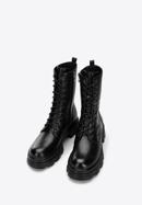 Leather platform combat boots, black, 97-D-526-0-36, Photo 2