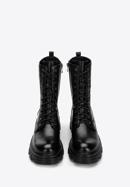 Leather platform combat boots, black, 97-D-526-0-38, Photo 3