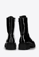 Leather platform combat boots, black-graphite, 97-D-526-0-40, Photo 4