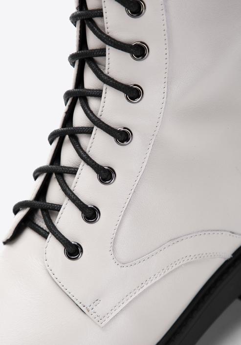 Leather platform combat boots, cream, 97-D-526-1L-40, Photo 6