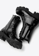 Leather platform combat boots, black-graphite, 97-D-526-1L-35, Photo 7