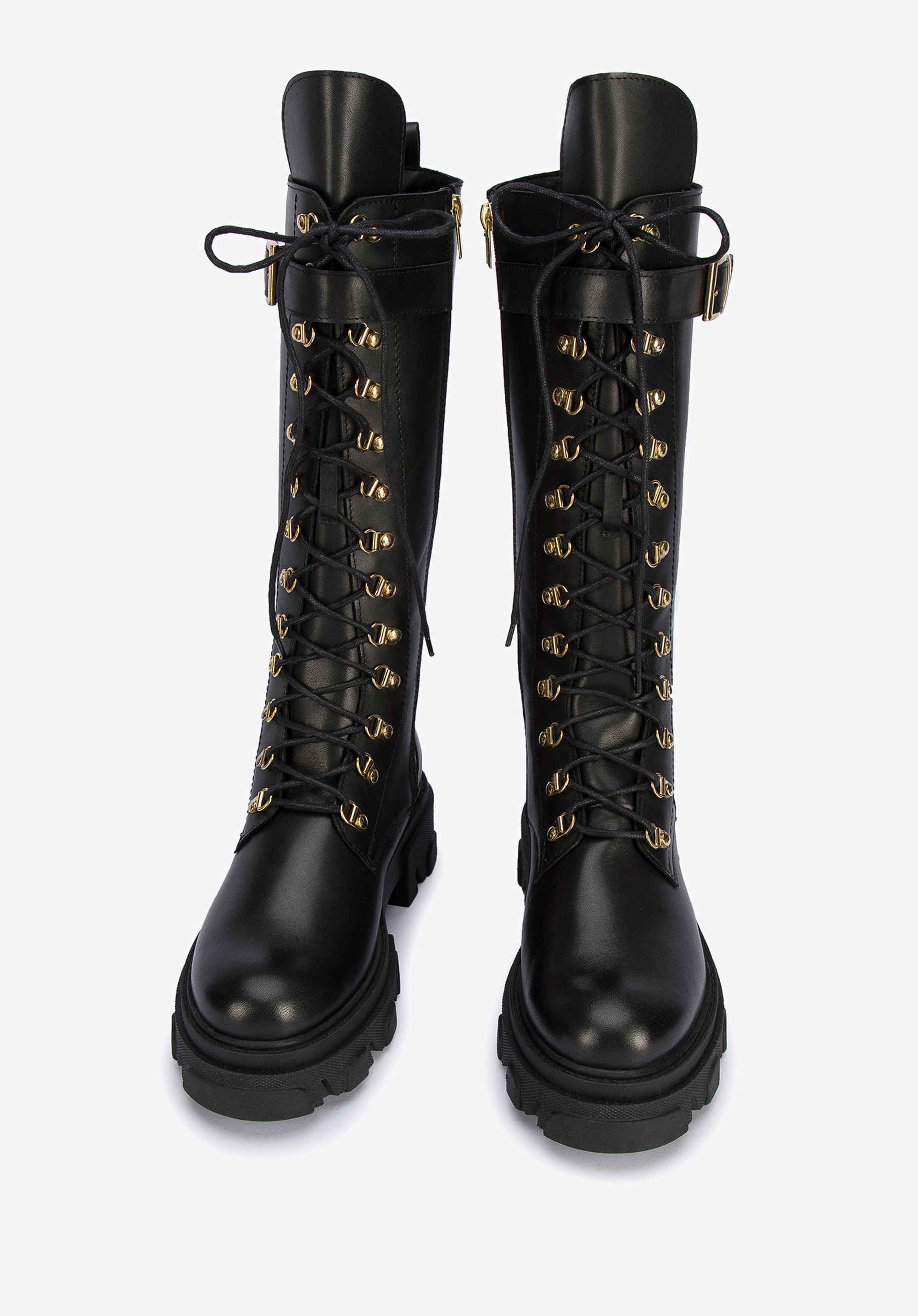 Black and gold outlet combat boots