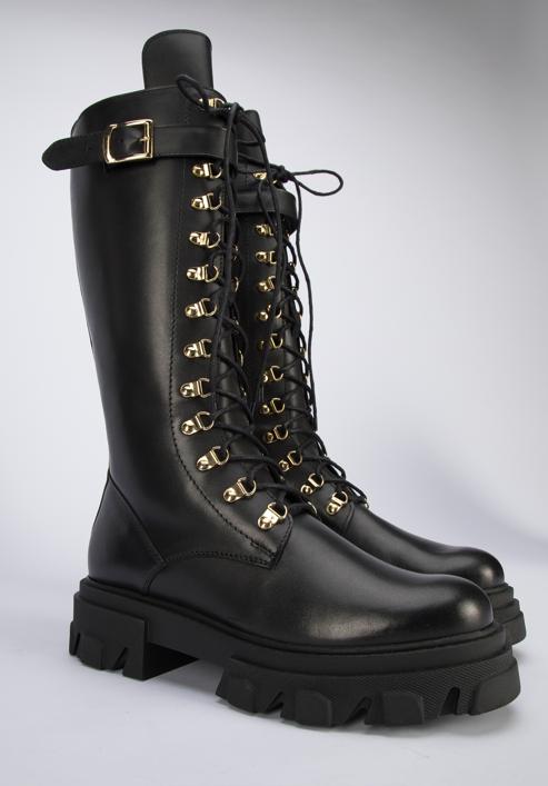 Leather platform combat boots I WITTCHEN