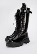 Leather platform combat boots, black, 95-D-800-1-40, Photo 7