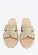 Women's rope soled sandals, gold, 96-DP-805-G-35, Photo 2