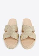 Women's rope soled sandals, gold, 96-DP-805-G-39, Photo 2