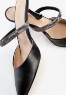 Women's leather spool heel sandals, black, 96-D-957-0-36, Photo 7