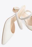 Women's leather spool heel sandals, cream, 96-D-957-1-41, Photo 8