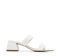 Leather slip on sandals, off white, 94-D-751-0-36, Photo 1