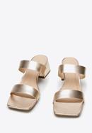 Leather slip on sandals, gold, 94-D-751-5-40, Photo 2