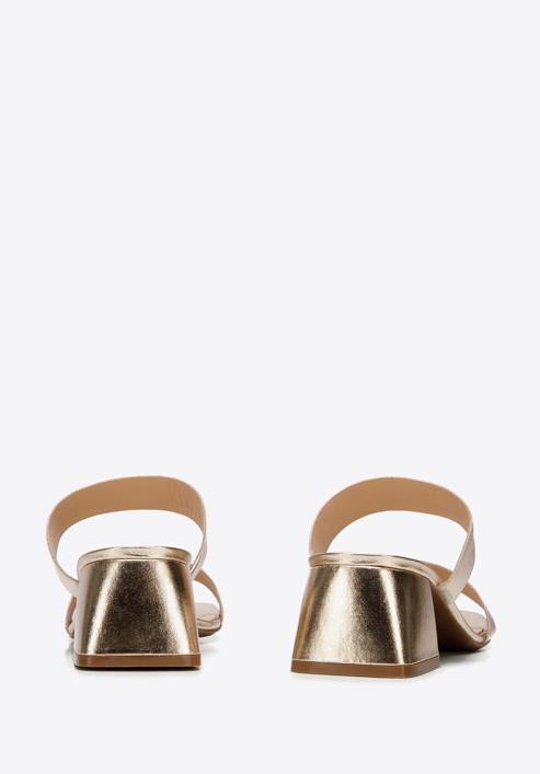 Leather slip on sandals, gold, 94-D-751-5-39, Photo 5