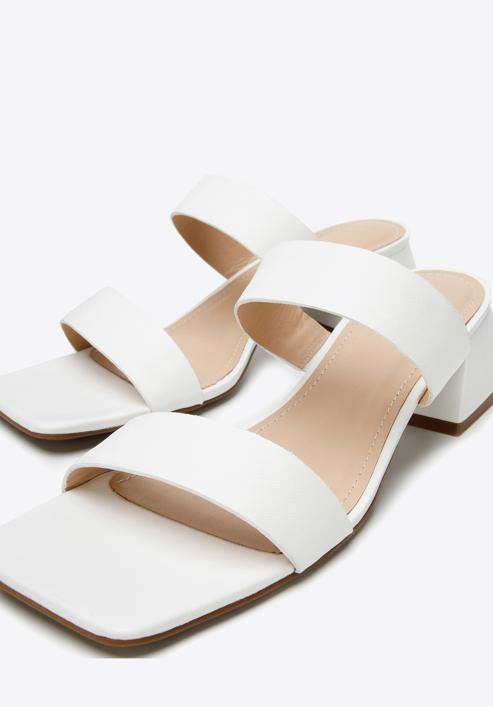 Leather slip on sandals, off white, 94-D-751-5-36, Photo 7