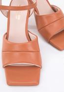 Damskie sandały skórzane klasyczne na szpilce, brązowy, 96-D-300-1-41, Zdjęcie 7