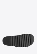 Women's leather platform slider sandals with decorative stud details, black, 98-D-969-1-38, Photo 6