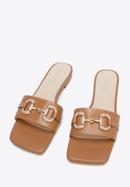 Leather buckle detail sandals, brown, 96-D-511-P-35, Photo 2