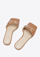 Leather buckle detail sandals, brown, 96-D-511-P-35, Photo 5