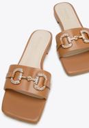 Leather buckle detail sandals, brown, 96-D-511-9-41, Photo 7