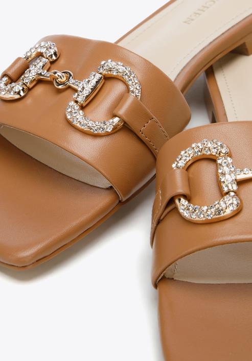 Leather buckle detail sandals, brown, 96-D-511-9-41, Photo 8