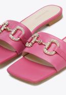 Leather buckle detail sandals, pink, 96-D-511-1-39, Photo 8