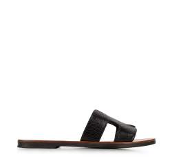 Leather sandals with "H" cut-out, black, 94-D-750-1-36, Photo 1